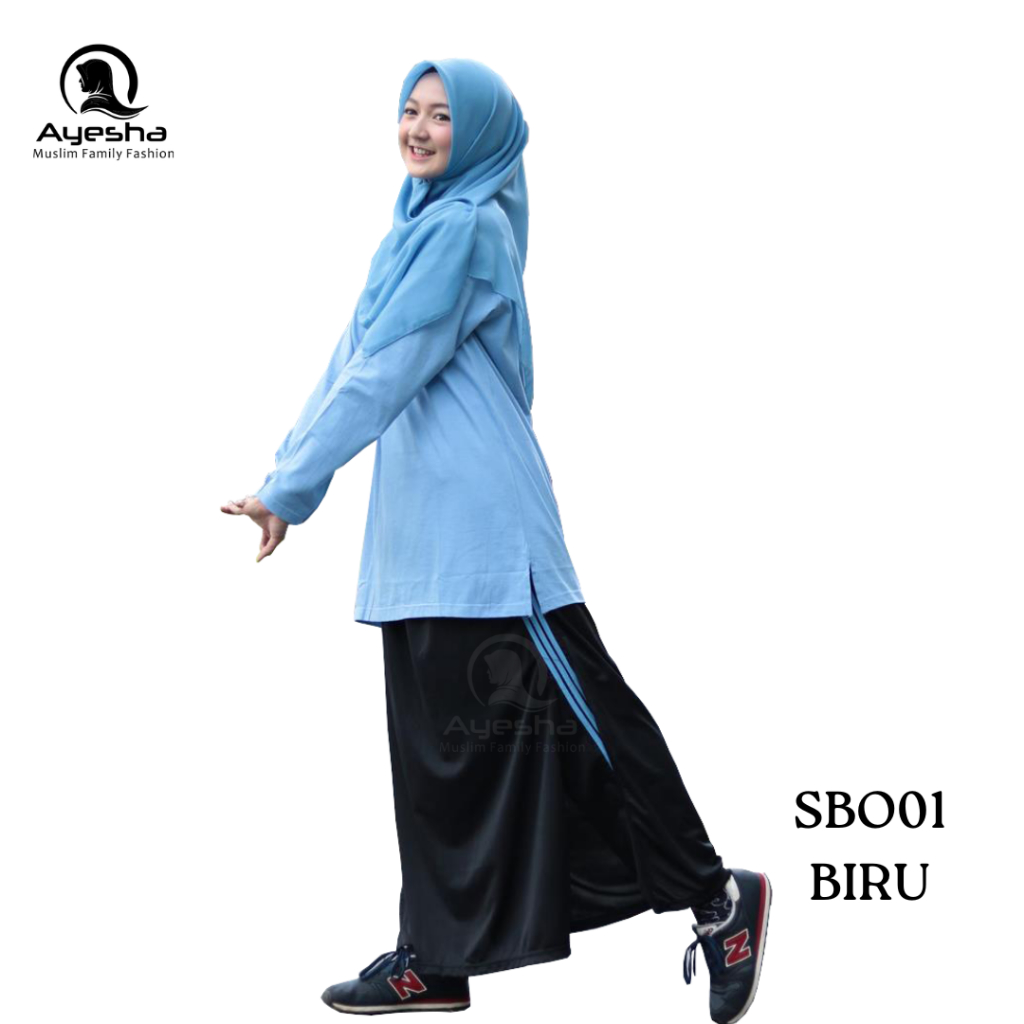 ND4 AYESHA SBO01 Setelan Baju Olahraga Rok Celana Setelan Olahraga Polos Wanita Bahan Katun Combed