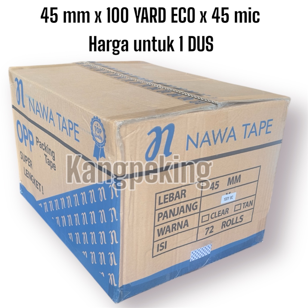 

LAKBAN BENING COKLAT 45 MM X 100 YARD X 45 MICRON ECO/BC PER DUS ISI 72 ROLL INSTANT SAMEDAY