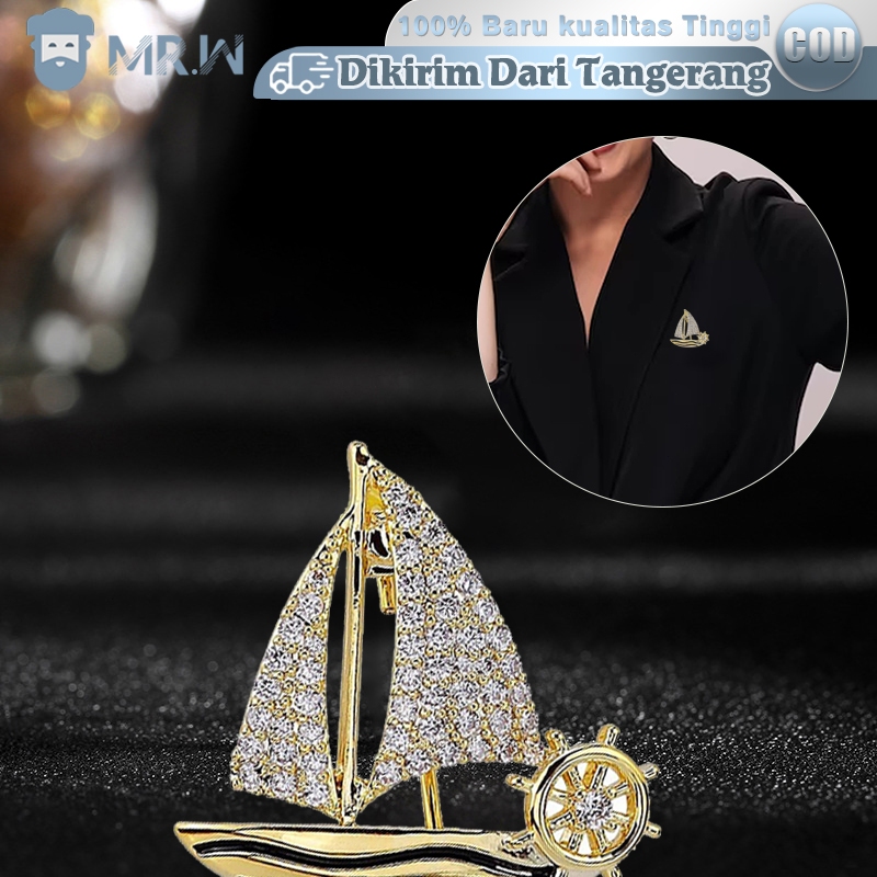 Lapel Pin Bros Jas Wanita Pria Bros Kapal Bros Korean Bros Perahu Layar Pin Jas Pria Keren