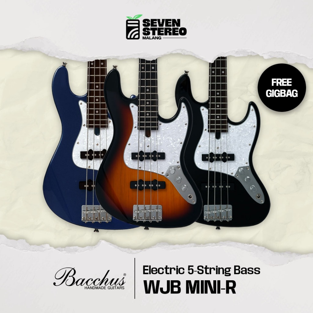Bacchus WJB-Mini WJB Mini Electric Jazz Bass Original – Bass Elektrik Bacchus Short Scale yang Prakt