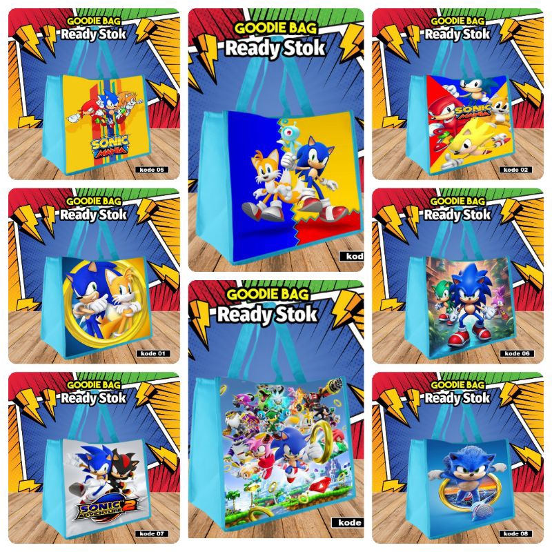 

{MIX Per 10Pcs} TAS KADO GOODIE BAG TERLARIS KARAKTER SONIC