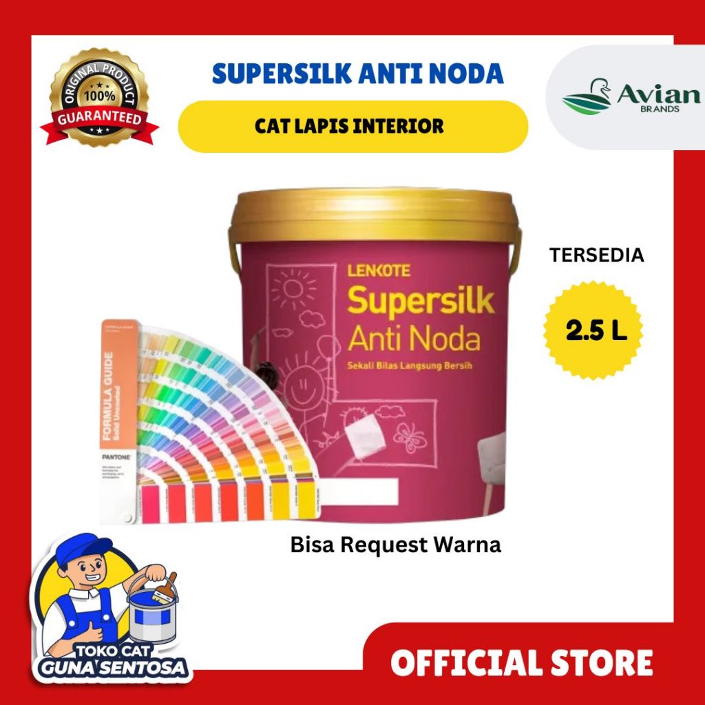CAT TEMBOK AVIAN LENKOTE SUPERSILK ANTI NODA 1 LITER