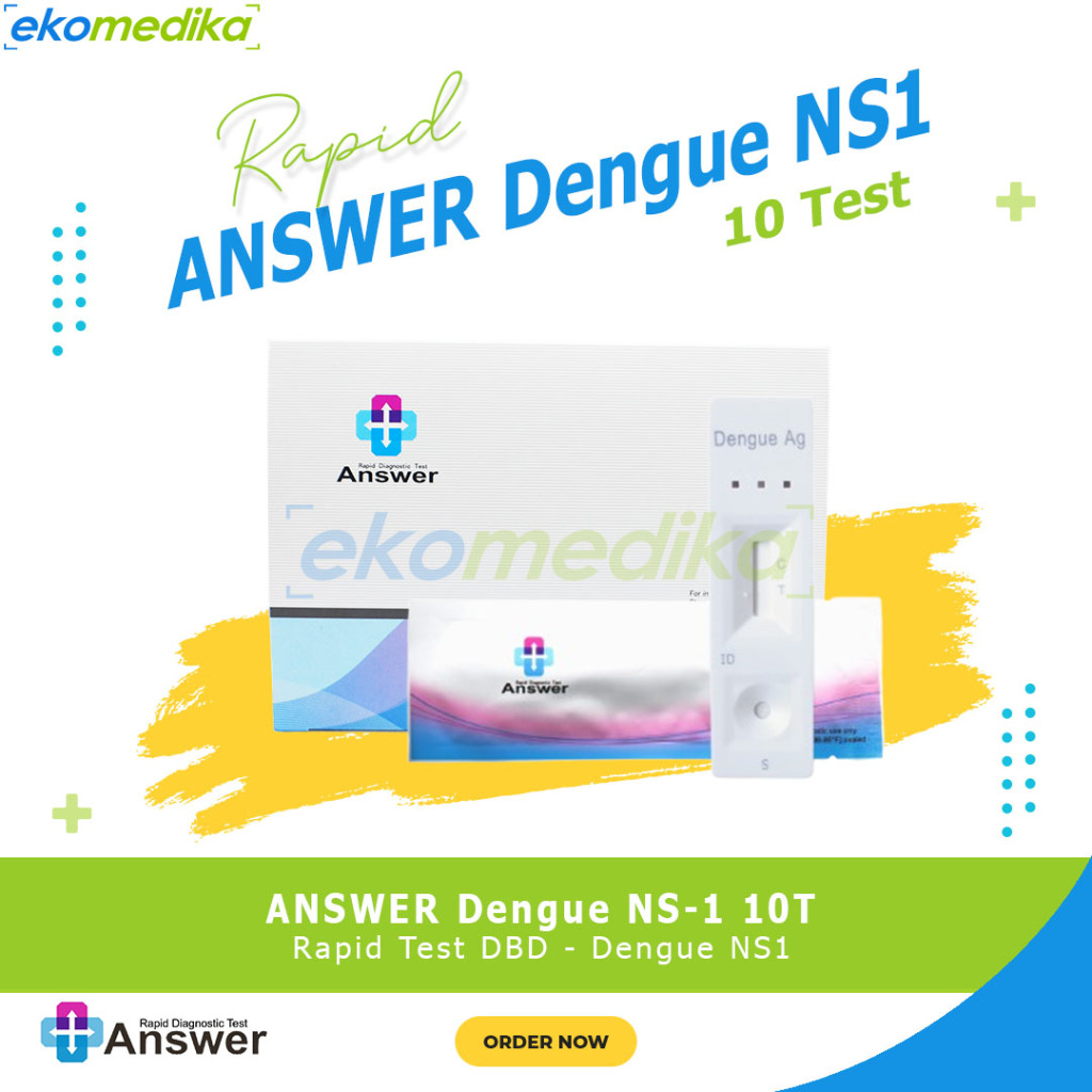 Dengue Ns1 Ag ANSWER isi 10 Test /  Rapid Test DBD NS1 ANSWER Whole Blood / serum / plasma