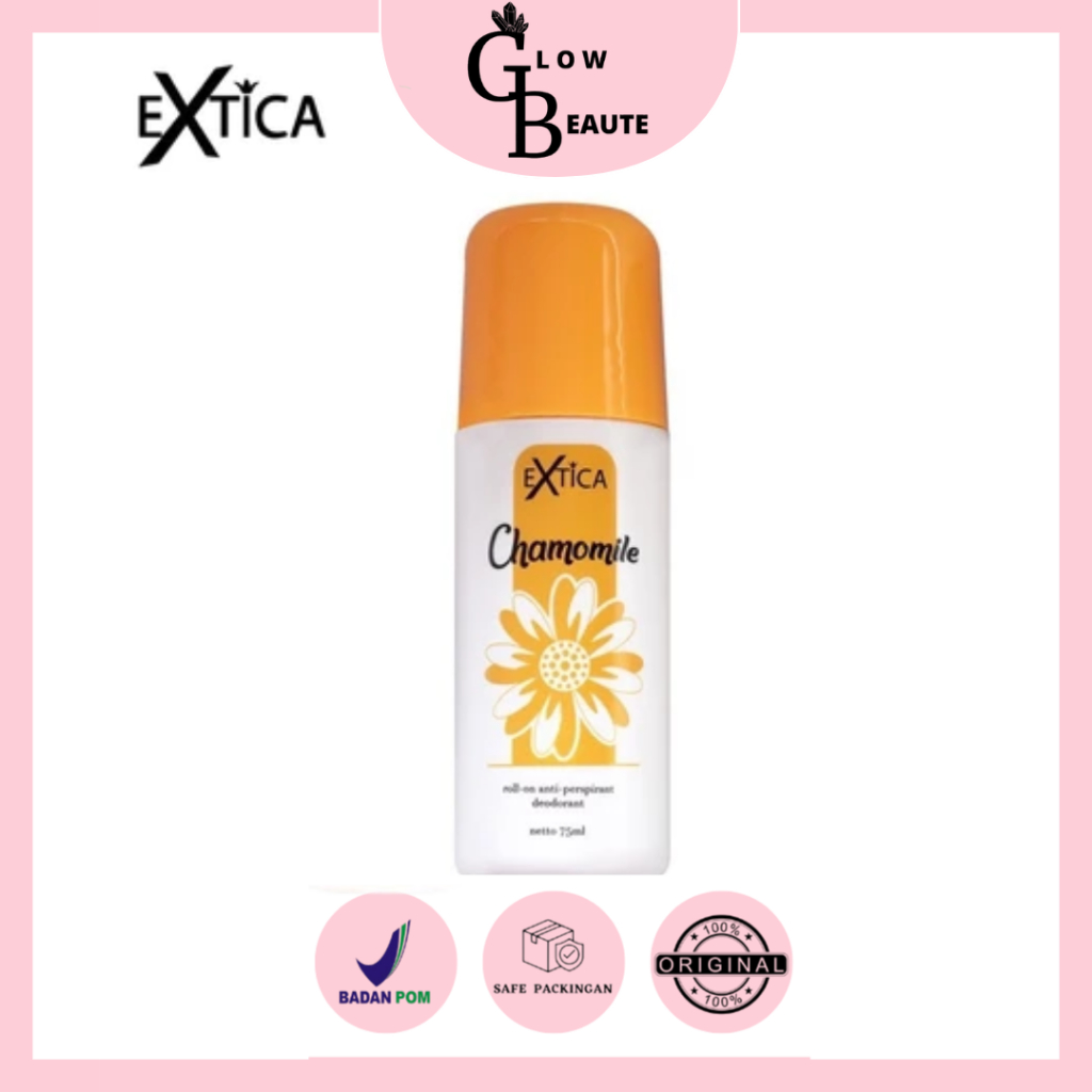 EXTICA Chamomile Deodorant Wanita BPOM 75 ML Anti Perspirant Roll On Penghilang Bau Badan