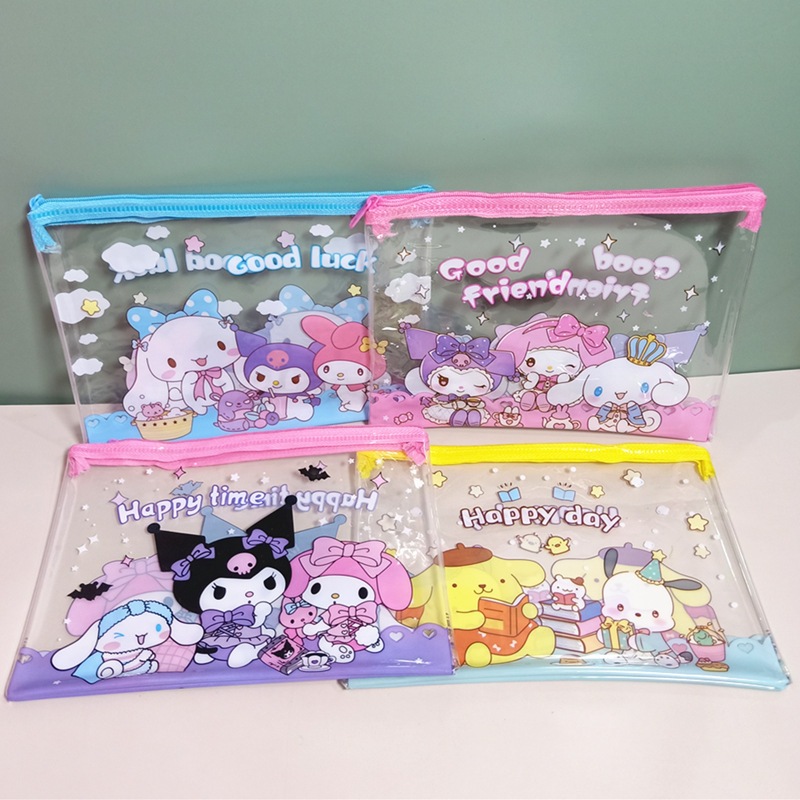 

KOTAK PENSIL TRANSPARAN SANRIO TEMPAT PENSIL PVC SLETING SANRIO POUCH ZIPPER SLETING SANRIO PREMIUM HELIOSS.CO