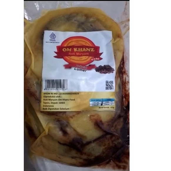 

Roti maryam coklat lumer om khanz isi 5 pcs