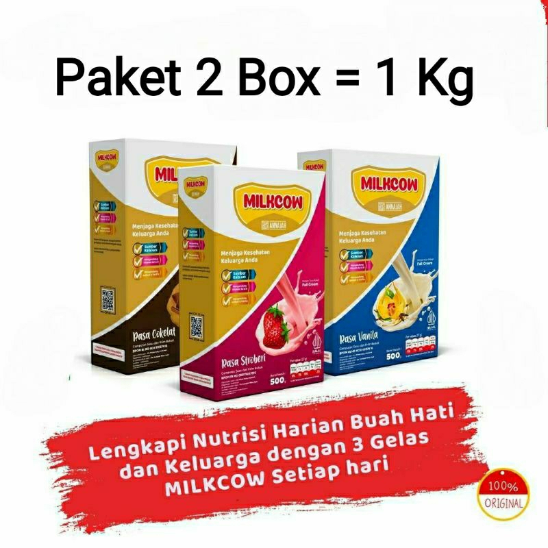 

(Paket 2 Box) Milkcow Susu Gemuk Alami dan Penambah Nafsu Makan | Susu Milkcow bantu Cegah Stunting maksimalkan Berat Badan | anak dan remaja