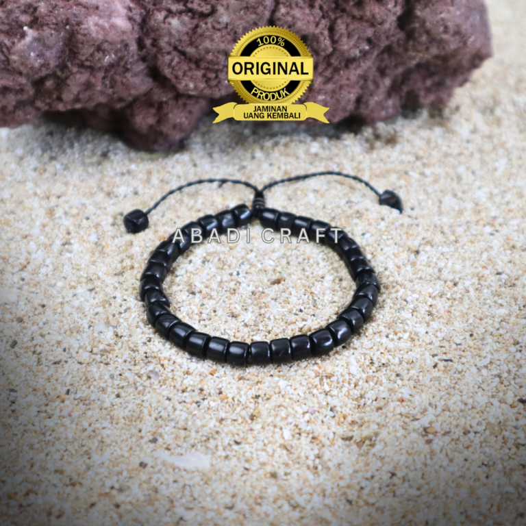 Gelang Tasbih Kayu Kokka Koka Kaukah Kaokah Arab Marjan 33 Hitam Kotak Pria Wanita Cowok Cewek Asli 