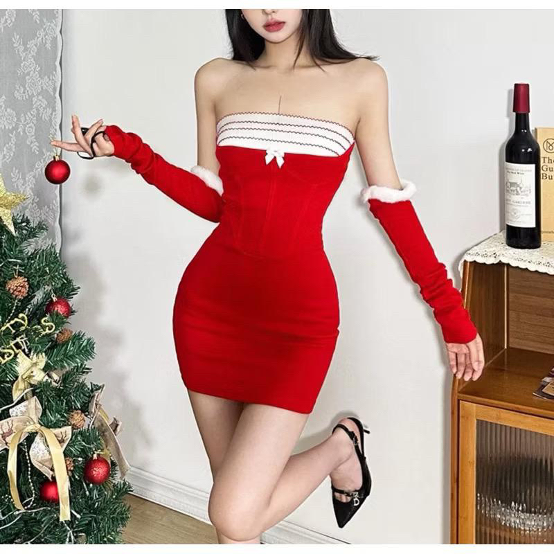 DRESS KEMBEN MERAH CNY / SEXY MINI DRESS