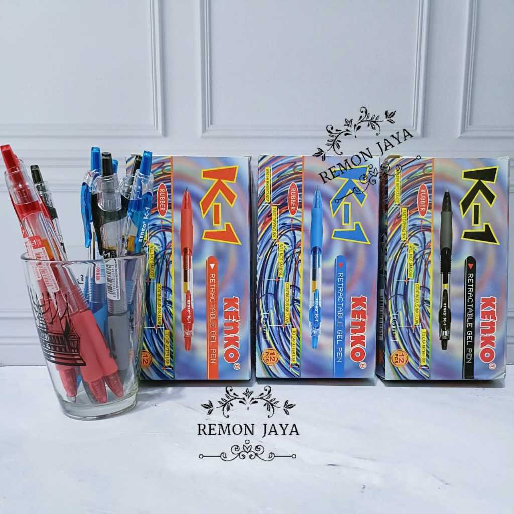 

Pulpen Gel Kenko K-1 0.5mm / Pen Gel cetek :Biru - Merah - Hitam (isi 6 pcs)
