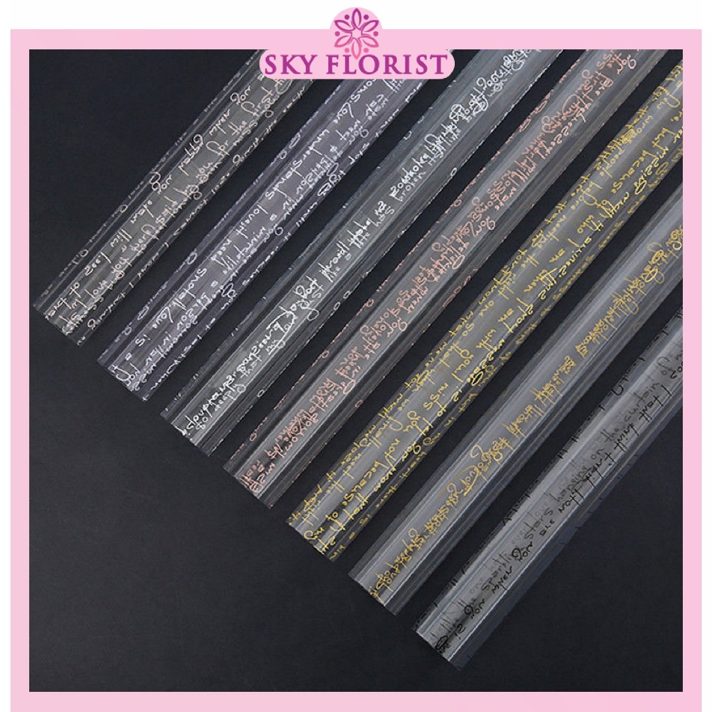 

Kertas Buket Bunga Bening Plastik OPP Cellophane Flower Wrapping Transparan Waterproof Ecer KB6190
