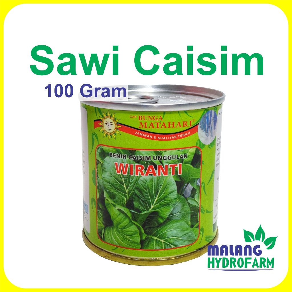Benih Sawi Caisim Wiranti 100 G Cap Bunga Matahari Dataran Menengah Kaleng Hijau Bibit Biji
