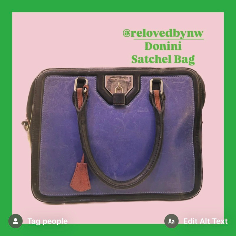 Original DONINI bag hitam biru / black navy