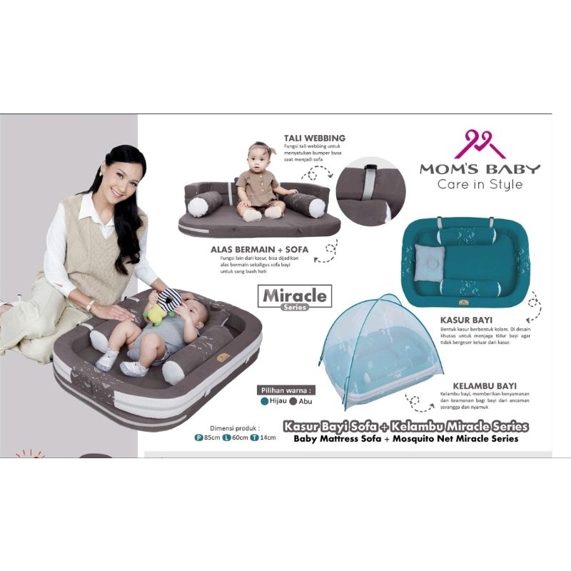 Moms Baby Kasur Bayi Sofa+Kelambu (instan Only)