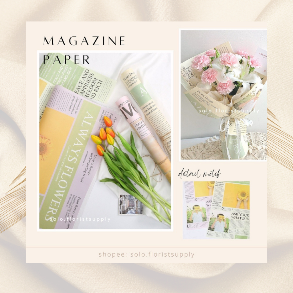 

FLOWER WRAPPING MAGAZINE PAPER CRAFT KRAFT ESTETIK kertas kado motif vintage magazine KORAN korea plastik bunga flower Kertas Poster / Props Foto Kinfolk Cover Magazine MAJALAH Fotografi PHOTOGRAPHY AESTHETIC MAGAZINE PEMBUNGKUS BUKET BOUQUET FLOWER WRAP