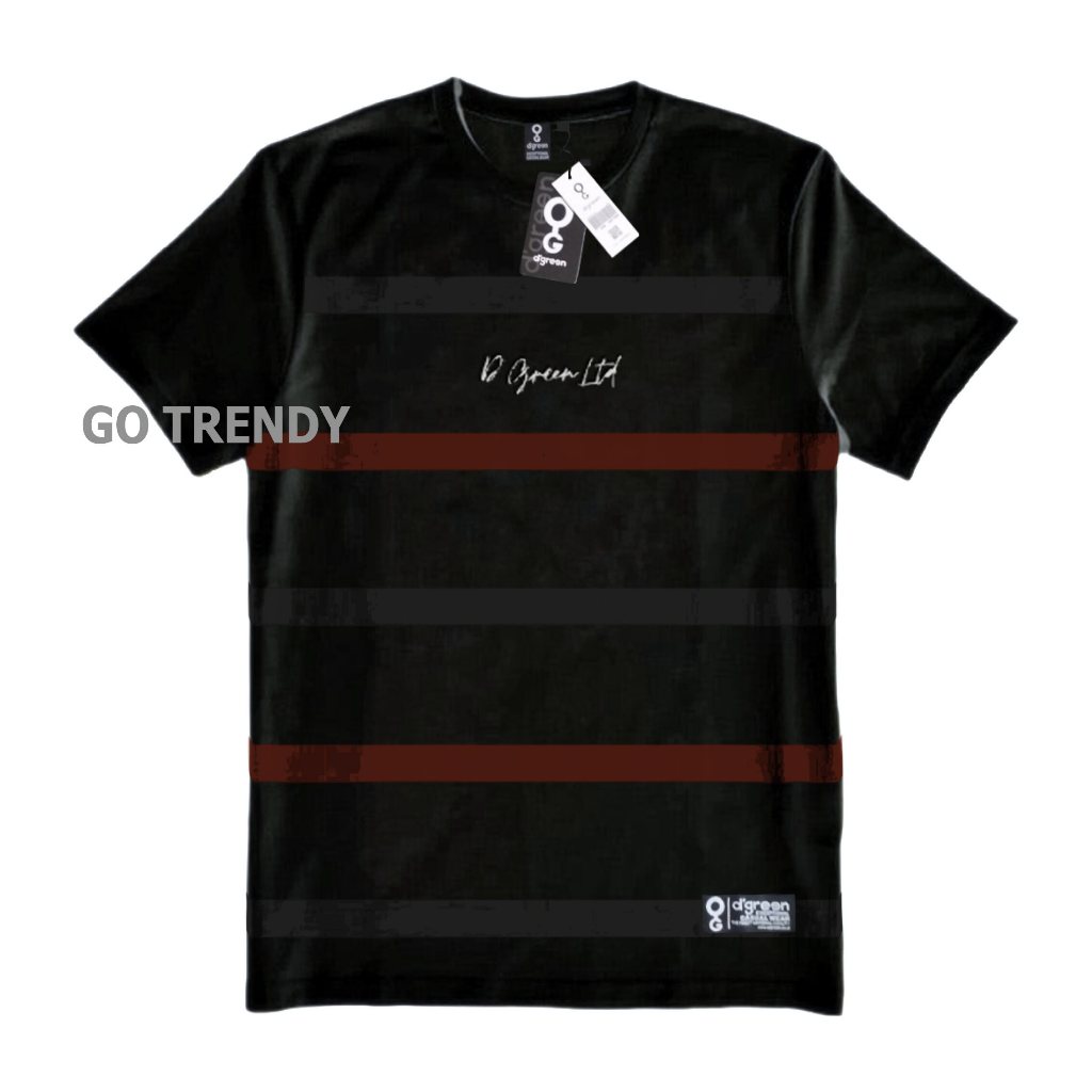 D'Green Baju Kaos Pria Distro Kasual Cotton 30s Hitam Flow Rg Series