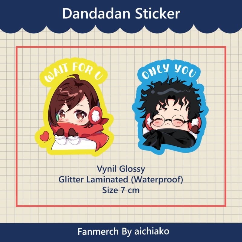 

Anime Dandadan Sticker Die Cut Glitter Lamination By Aichiako