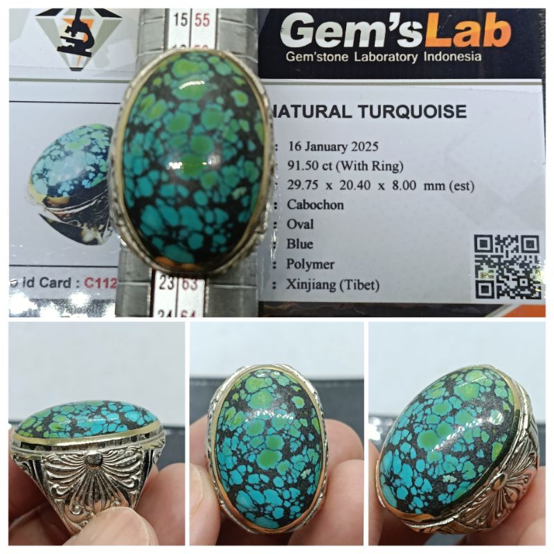 Natural Turquoise Pirus Tibet Jumbo memo GLI Gradasi Bagus