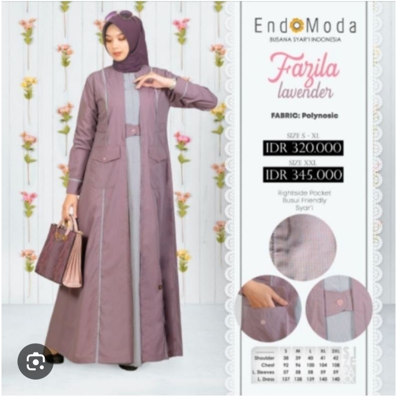 endomoda fazila Levender gamis endomoda ungu dres purple