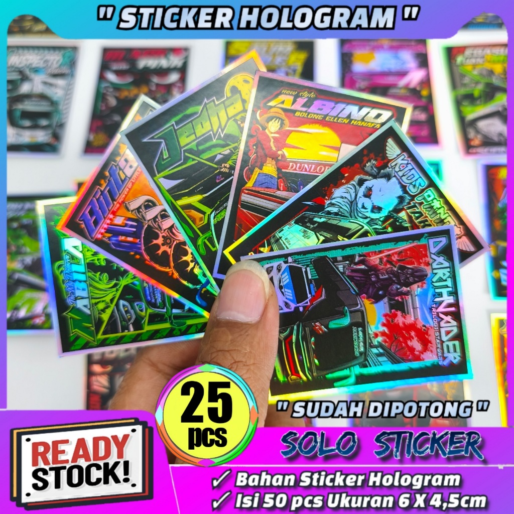 

Sticker Bus Hologram Terbaru Isi 25 pcs SUDAH DIPOTONG Waterprof Anti Air