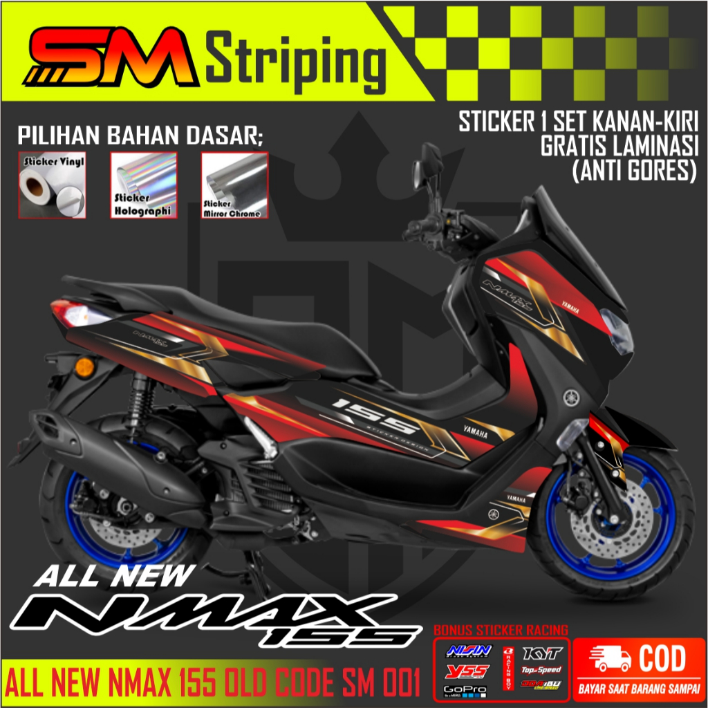STICKER STRIPING NMAX NEW 155 KEREN NMAX NEW 155 STIKER MOTOR  ALL NEW NMAX 155 VARIASI SM 001