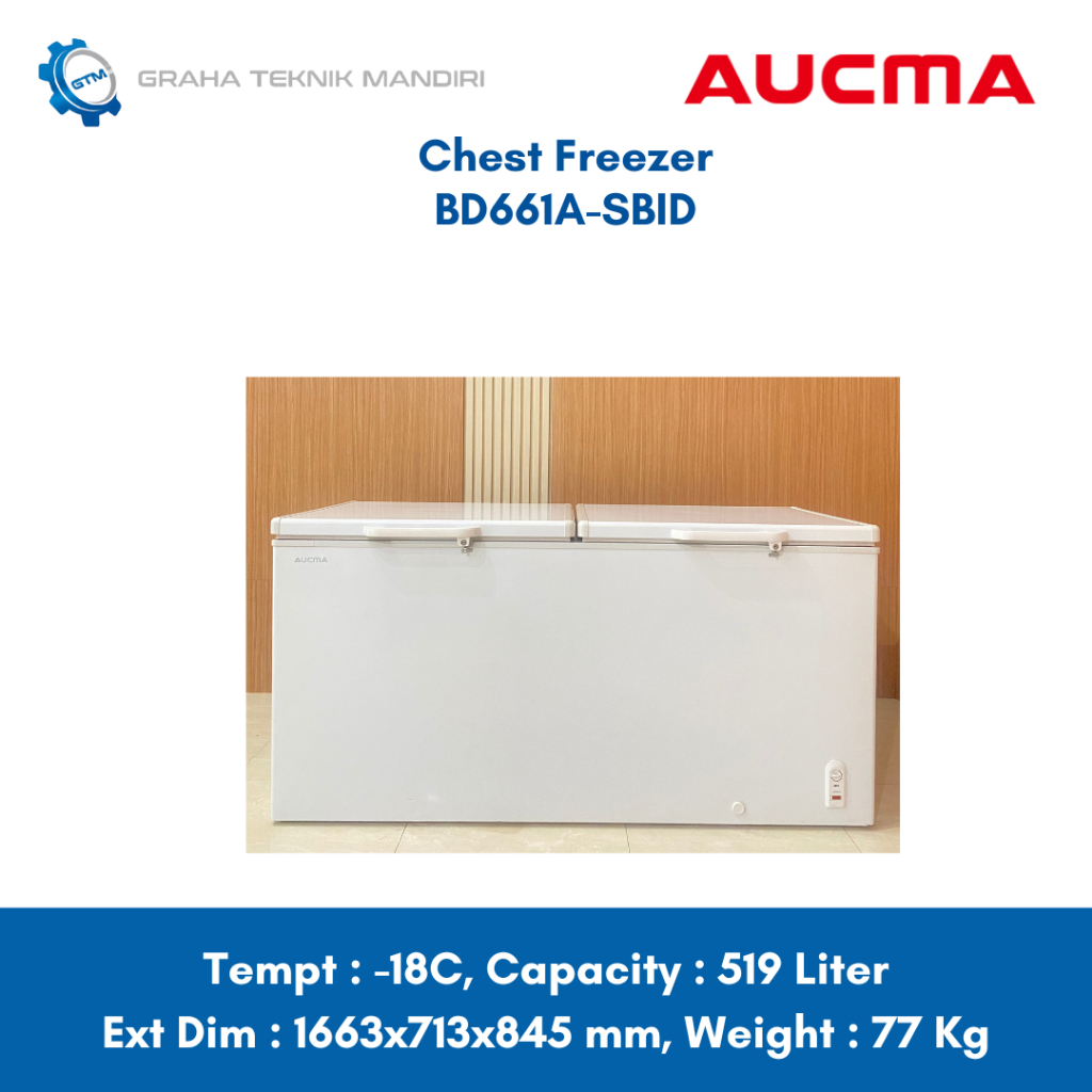 Aucma Chest Freezer 519 Liter BD661A-SBID