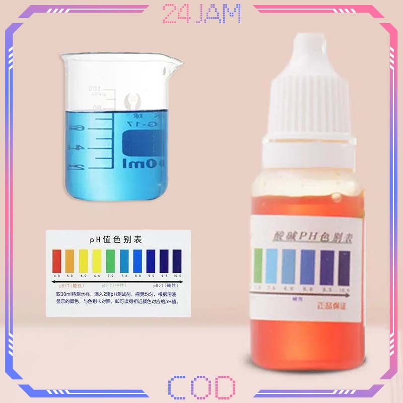 PH Tester Cair 10ml Untuk Tes PH Air Alkali Alat Pengukur PH Air Alat PH Air Water PH Test Liquid