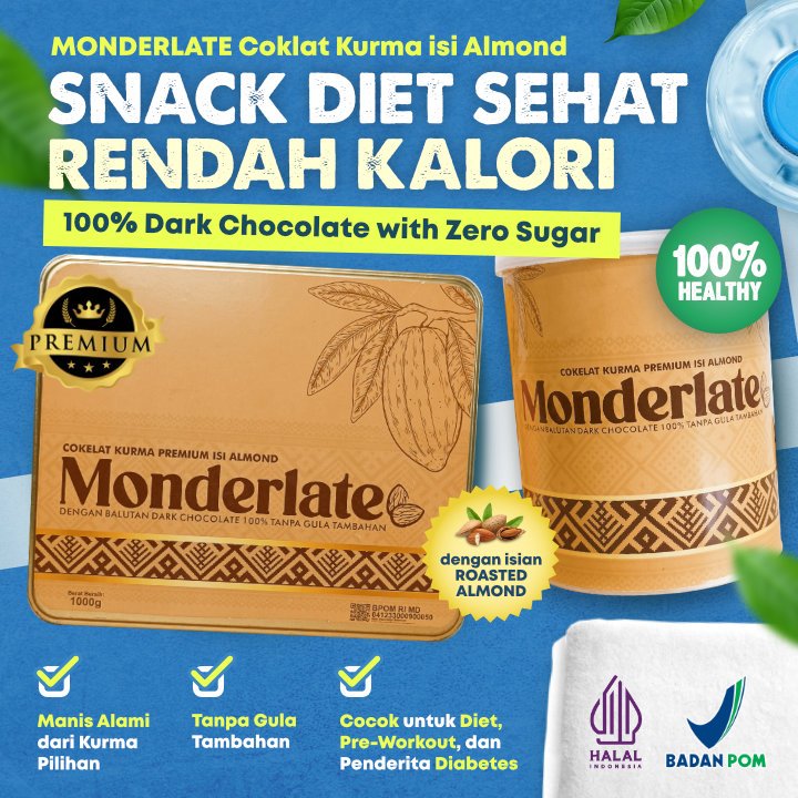 

Snack Diet Rendah Kalori - Coklat Kacang Almond dengan 100% Dark Chocolate No Sugar