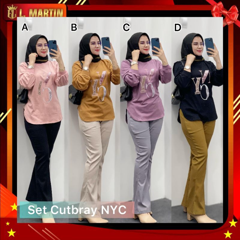 set cutbray NYC, set celana wanita kekinian