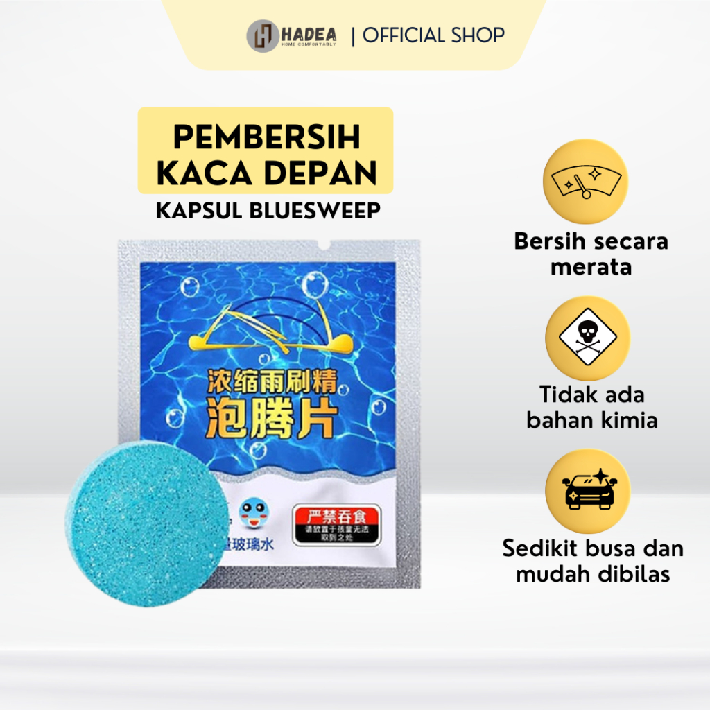 KAPSUL BLUESWEEP ORIGINAL UNTUK AIR WIPER PERAWATAN KACA MOBIL BENING