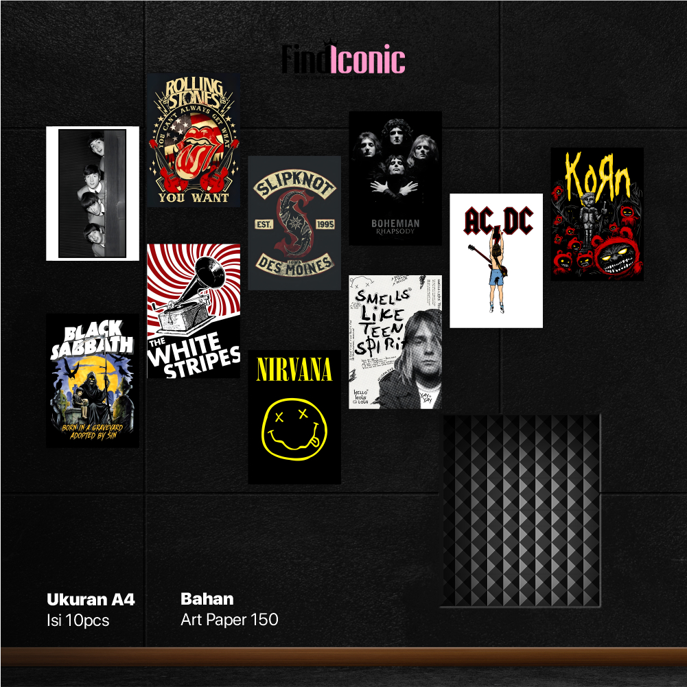 Poster Dinding - Custom Gambar - Cod - Wall Poster Band - Poster Murah