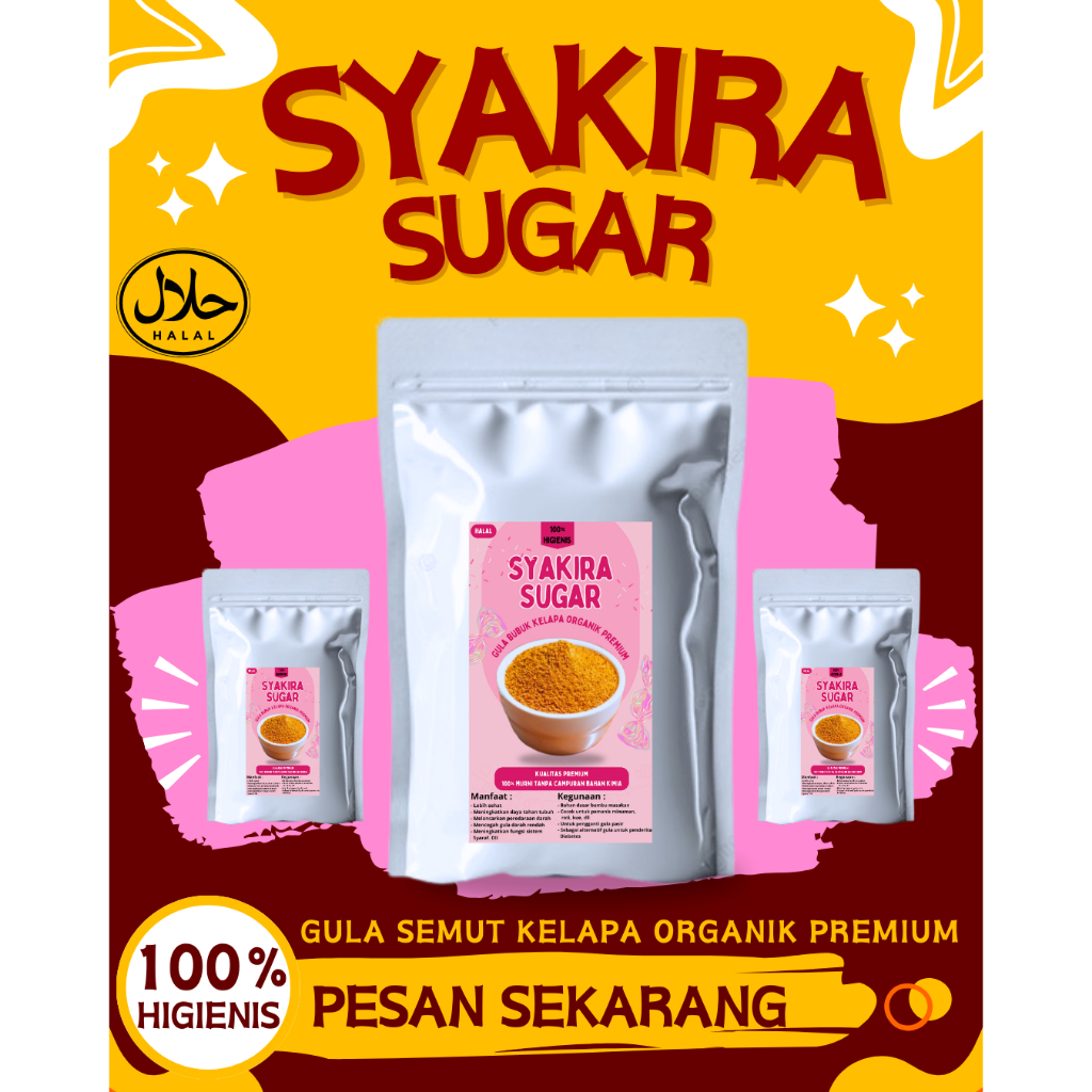 

GULA SEMUT KELAPA MURNI ORGANIK ORIGINAL SYAKIRA SUGAR SERBUK BUBUK KRISTAL PALM SUGAR