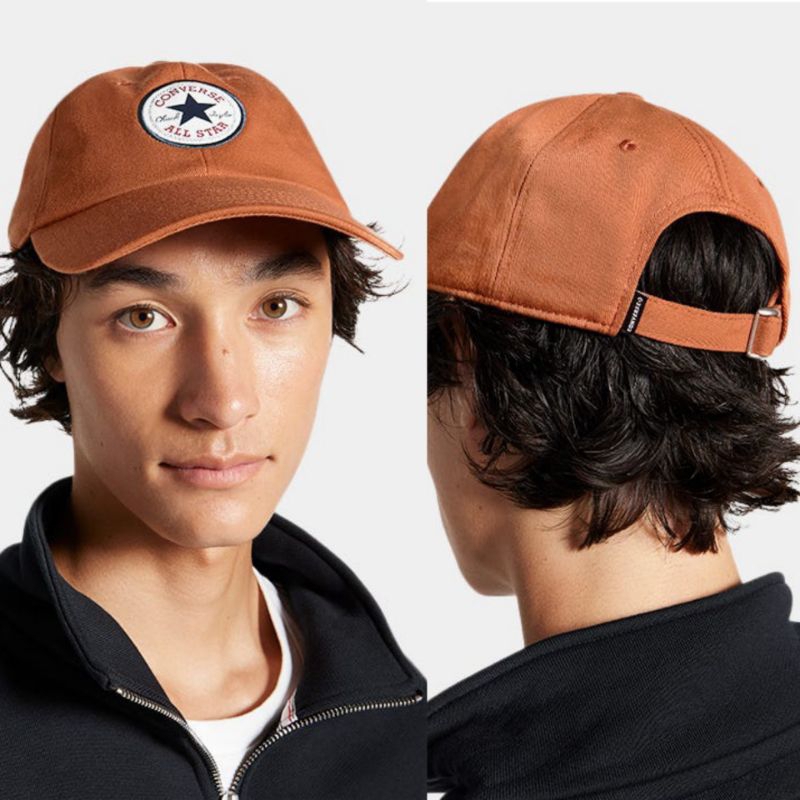 Topi Converse Tipoff Baseball Cap MPU Unisex Original BROWN - TOPI SNAPBACK POLIESTER KATUN CASUAL