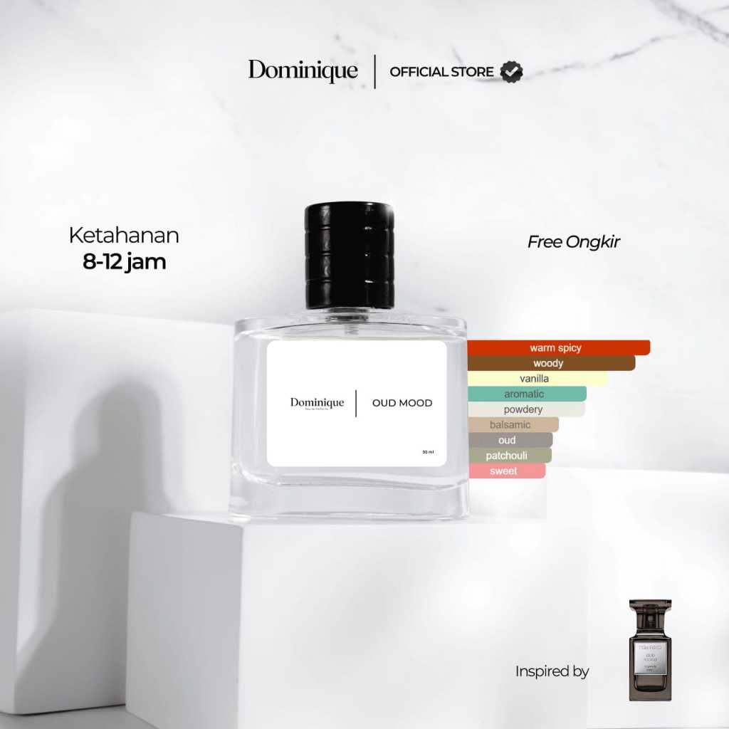 Dominique Perfume - Parfum Pria Wanita Tahan Lama Aroma Maskulin Elegant Inspired By OUD SATIN MOOD 