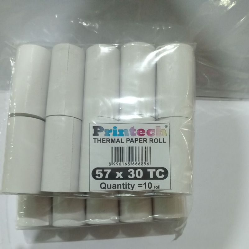 

Kertas termal Printech / Thermal paper roll 57×30 tc / per 10roll