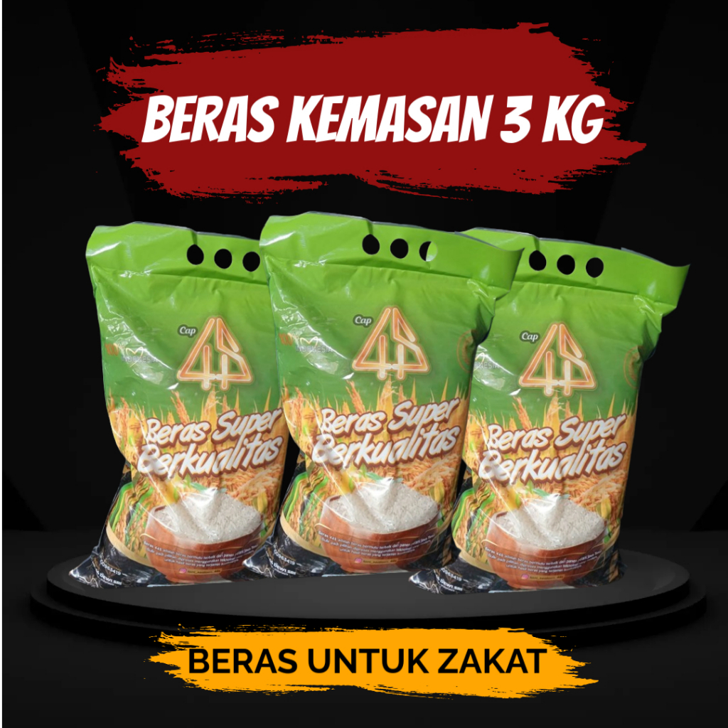 

Beras Kemasan 3 KG premium cocok untuk ZAKAT l putih bersih punel JAWA TIMUR