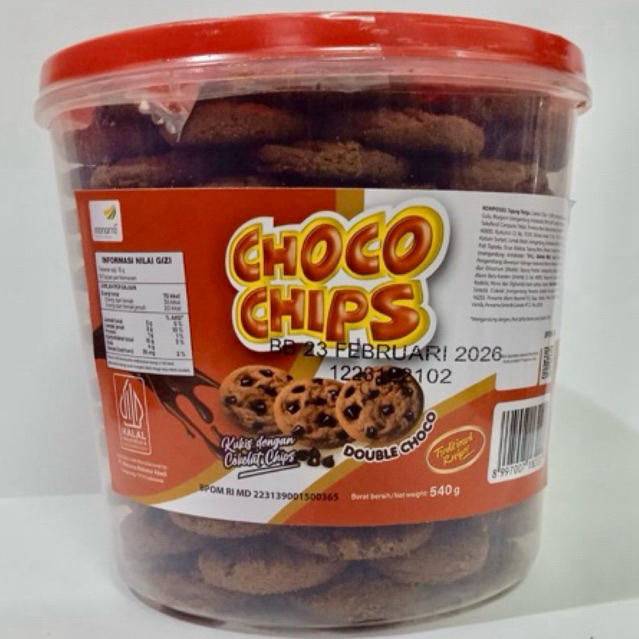 

Choco Chips Double Chocolate Kemasan Toples 540gr