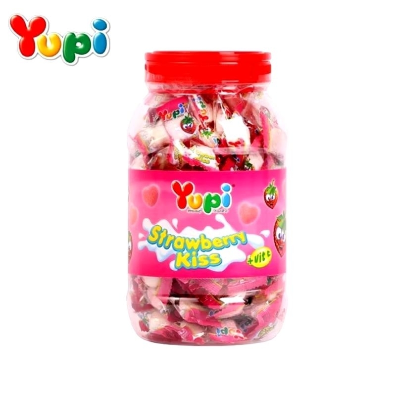 

yupi strawberry kiss 300gr / permen yupi strawberry toples/ yupi permen strawberry