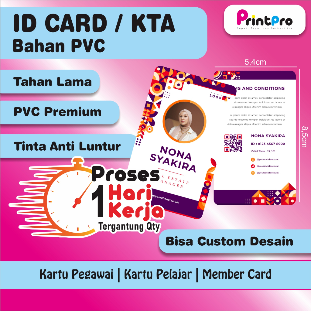 

Cetak ID Card / KTA PVC Premium Kartu Pelajar | Cetak Kartu Pegawai | Cetak Member Card.