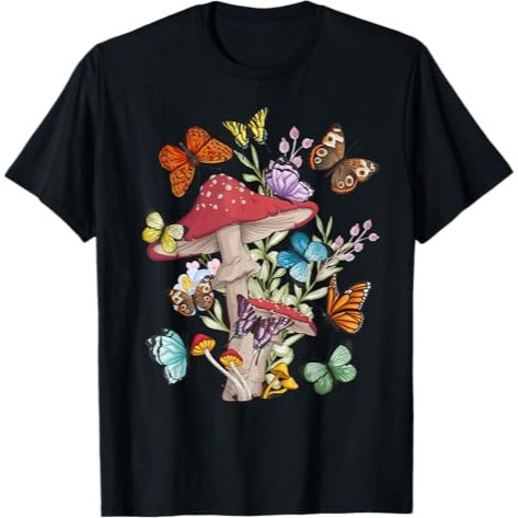 Kidsnesia- Fairycore Aesthetic Butterfly Mushroom T-Shirt