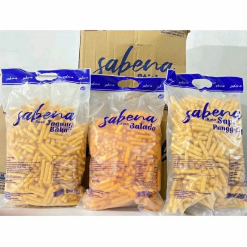 

Makanan Ringan Sabena Snack 340 gram balado, keju, sapi panggang, jagung bakar (EXP 11 JAN 2026)