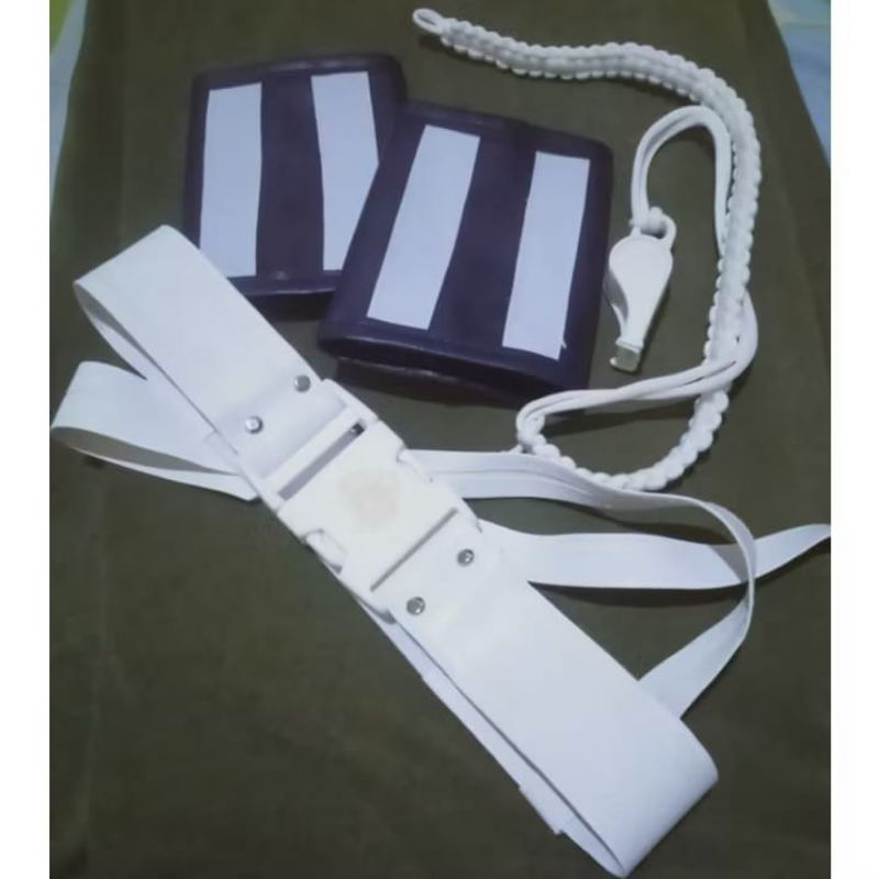 AKSESORIS SERAGAM POLANTAS(polisi lalulintas)ANAK PAUD TK/Kopel, mangset, dan peluit talikur POLANTA