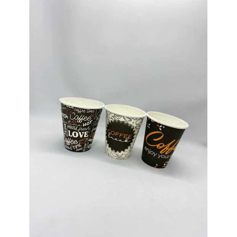 Paper cup gelas kopi tahan panas dingin 8oz isi 50pcs