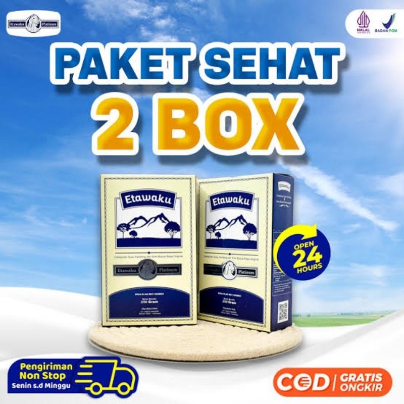 

PROMO 2 BOX Etawaku Platinum Susu Kambing Segar Etawa Untuk Atasi Masalah Pernafasan Terbaik Asli Original