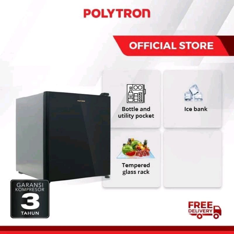 POLYTRON Kulkas Mini 1 Pintu 50 Liter PRH-51 X/R