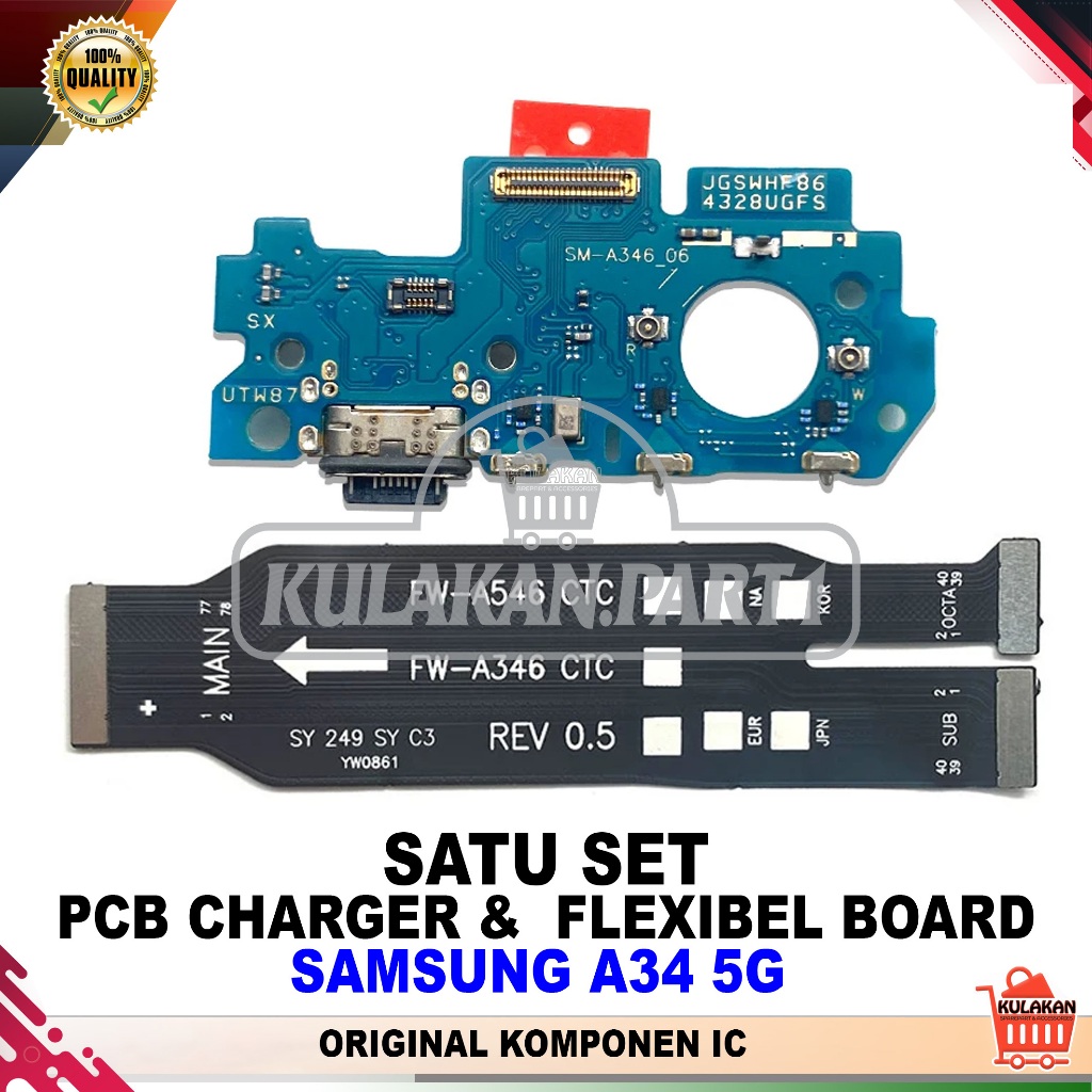 FLEXIBLE PAPAN CAS SAMSUNG A34 5G PCB CONNECTOR CHARGER SAMSUNG A346 5G ORIGINAL