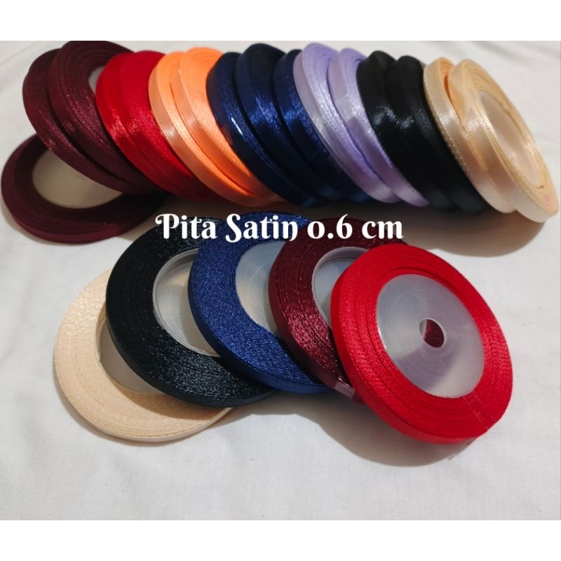 

Pita satin 1/4 inc - Pita satin 0,6cm - Pita hiasan kado - Pita souvenir