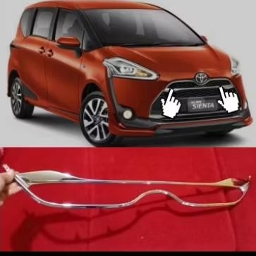 lis gril mouding bumper depan sienta tive q 53121-01kL chrome original