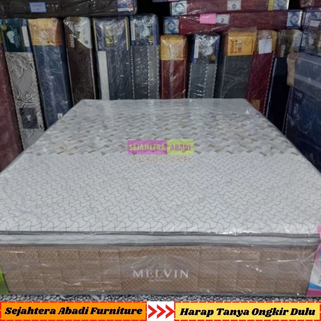 Spinno Springbed kasur Jumbo Pillow Top MELVIN Ecoland Spring Bed Matras & Full set