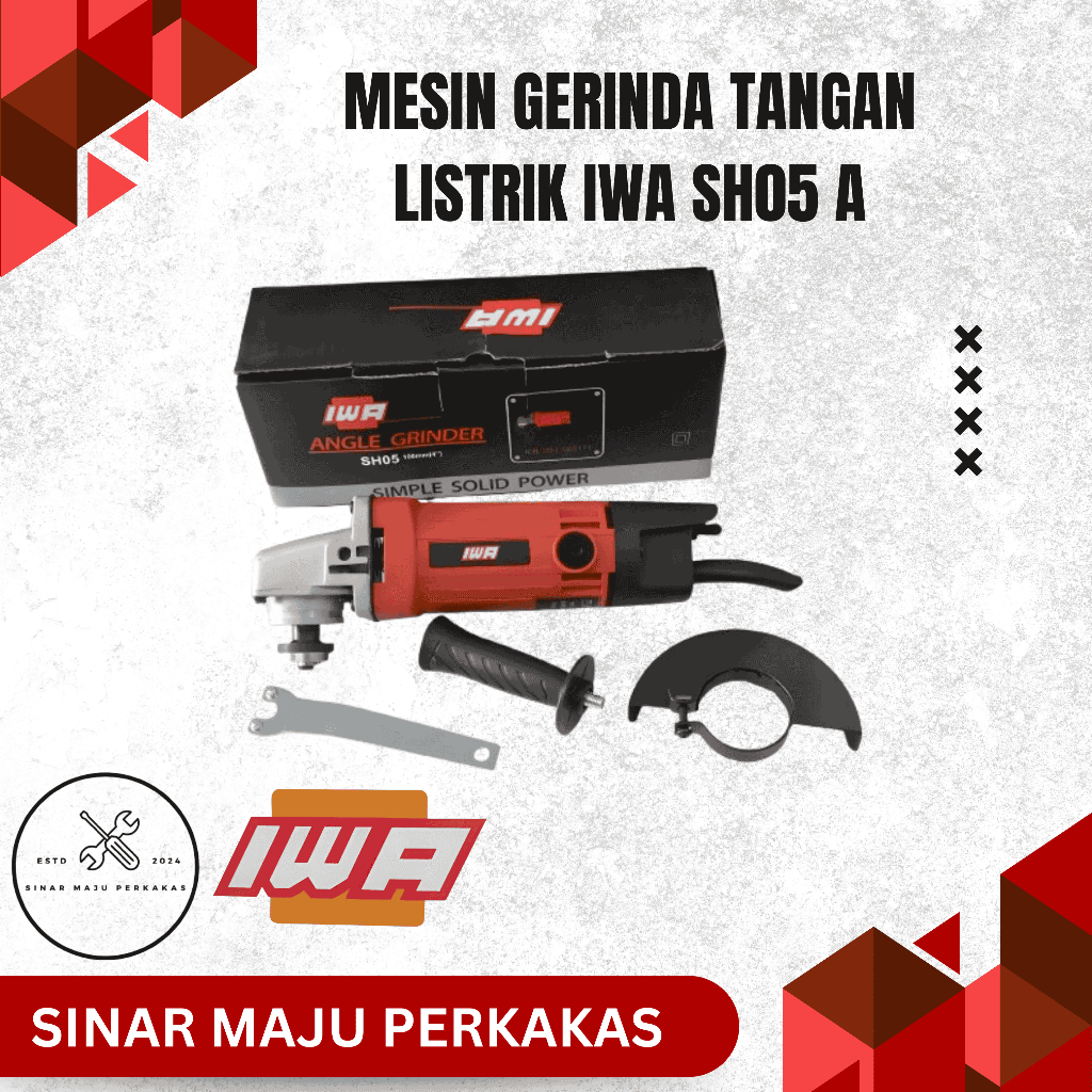 Mesin Gerinda Tangan Listrik IWA SH05 A / Angle Grinder 4 inch